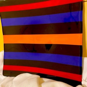 Lg Square Decorative Art Glass Plate